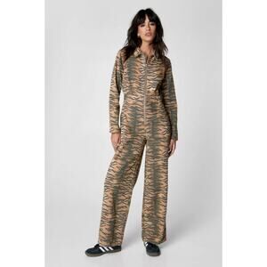 Nastygal Nasty Gal Tiger Print Denim Jumpsuit